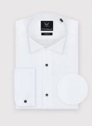 PAKO LORENTE – Koszula męska P000B-1X-165-B-S. Białe koszule męskie Pako Lorente, l, bez wzorów, eleganckie, bez kołnierzyka, bez ramiączek. Za 399.99 zł.