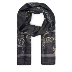 Szal Guess. Czarne szaliki damskie Guess, z aplikacjami. Za 154.99 zł.