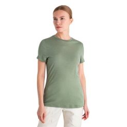 Koszulka trekkingowa damska icebreaker Merino 150 Tech Lite III. Zielone bluzki damskie Icebreaker, l, bez wzorów, z wełny, sportowe, bez kołnierzyka, bez ramiączek. Za 349.40 zł.