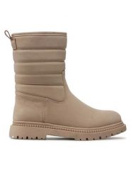 DeeZee Botki CS5911-01 Beżowy. Brązowe botki damskie DeeZee, bez wzorów, ze skóry, bez obcasa, na płaskiej podeszwie, bez zapięcia. Za 95.99 zł.