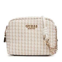 Torebka Guess. Białe listonoszki damskie Guess, z aplikacjami, bez dodatków. Za 389.99 zł.