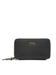 Tommy Hilfiger Portfel Th Leather Med Za Wallet AW0AW18939 Czarny. Czarne portfele damskie Tommy Hilfiger, ze skóry. Za 289.99 zł.