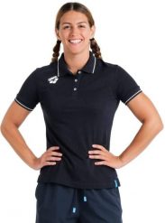 Arena KOSZULKA WOMEN'S TEAM POLOSHIRT SOLID COTTON NAVY 004893/700 XS. Niebieskie bluzki damskie ARENA, s, bez wzorów, bez kołnierzyka, bez ramiączek. Za 166.59 zł.