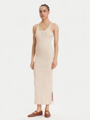 Tommy Jeans Sukienka letnia Racerback DW0DW22329 Beżowy jasny Slim Fit. Brązowe sukienki damskie Tommy Jeans, na lato, l, bez wzorów, z bawełny, bez kołnierzyka, bez ramiączek. Za 329.99 zł.