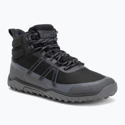 Buty berefoot męskie Xero Shoes Scrambler Trail Mid WP. Czarne buty zimowe męskie XERO SHOES, bez wzorów, bez obcasa, bez zapięcia. Za 639.99 zł.
