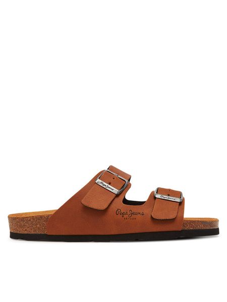 Pepe Jeans Klapki PLS90637 Brązowy. Brązowe klapki damskie Pepe Jeans, bez wzorów, z jeansu, bez obcasa, bez zapięcia. Za 299.99 zł.