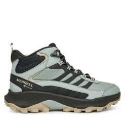 Trekkingi Merrell. Szare botki męskie Merrell, bez wzorów, z gore-texu, sportowe, bez obcasa, bez zapięcia. Za 649.99 zł.