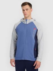 4F Bluza dresowa rozpinana z kapturem męska - szara XL. Szare bluzy męskie 4F, m, bez wzorów, z dresówki, z kapturem. Za 169.99 zł.