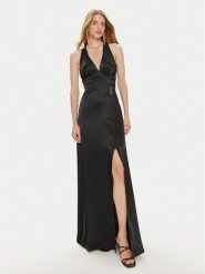 Fracomina Sukienka wieczorowa FQ24SD3024W45101 Czarny Slim Fit. Czarne sukienki damskie Fracomina, xl, bez wzorów, z wiskozy, wizytowe, bez kołnierzyka, bez ramiączek. Za 809.99 zł.