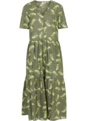 Sukienka tunikowa midi. Niebieskie sukienki damskie bonprix, bez wzorów, bez kołnierzyka, bez ramiączek, midi. Za 124.99 zł.