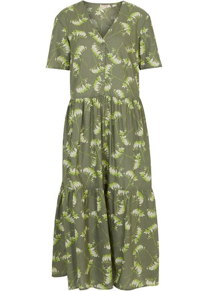 Sukienka tunikowa midi. Niebieskie sukienki damskie bonprix, bez wzorów, bez kołnierzyka, bez ramiączek, midi. Za 149.99 zł.