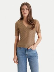 Marciano Guess T-Shirt 5RGP22 6311A Beżowy Regular Fit. Brązowe t-shirty damskie Marciano Guess, xl, z aplikacjami, z syntetyku, bez kołnierzyka, bez ramiączek. Za 529.99 zł.