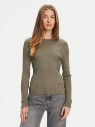 Guess Sweter W5YR08 Z0040 Zielony Regular Fit. Zielone swetry nierozpinane damskie Guess, xxl, z aplikacjami, z syntetyku, bez kołnierzyka, bez ramiączek. Za 279.99 zł.