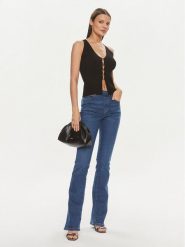 Guess Jeansy W4GA58 D5BR0 Granatowy Bootcut Fit. Niebieskie jeansy damskie Guess, z aplikacjami, z bawełny. Za 369.99 zł.