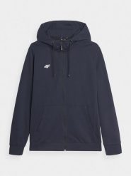 4F Bluza dresowa rozpinana z kapturem męska - granatowa M. Niebieskie bluzy męskie 4F, m, bez wzorów, z bawełny, sportowe, bez ramiączek, z kapturem. Za 189.99 zł.