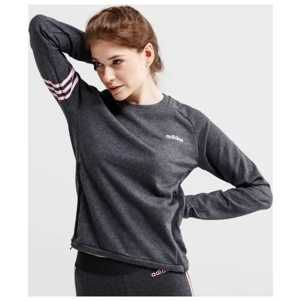Adidas Bluza W E Mo Crew , szary, rozmiar L. Szare bluzy damskie Adidas, l, z aplikacjami, z bawełny, bez ramiączek, bez kaptura. W wyprzedaży za 119.99 zł.