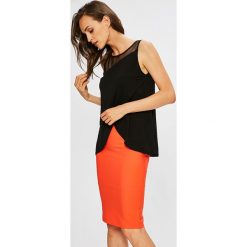 Miss Poem - Top. Czarne topy damskie Miss Poem, l, bez wzorów, z dzianiny, casualowe, bez kołnierzyka, bez ramiączek. W wyprzedaży za 27.90 zł.