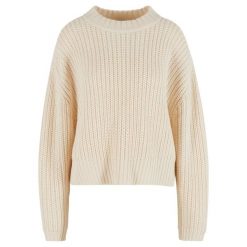Damski sweter oversize Urban Classics Wide Basic. Białe swetry nierozpinane damskie Urban Classics, na zimę, bez wzorów, bez kołnierzyka, bez ramiączek. Za 198.50 zł.