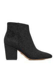 Nine West Botki CEO-ZAKIA-01 Czarny. Czarne botki damskie Nine West, bez wzorów, z materiału, bez obcasa, na słupku, bez zapięcia. Za 269.99 zł.
