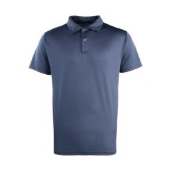 Koszulka polo Coolchecker z zatrzaskami Premier. Niebieskie bluzki damskie PREMIER, bez wzorów, bez kołnierzyka, bez ramiączek. Za 125.00 zł.