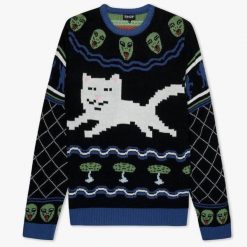 Sweter Rip N Dip OUT oF tHE wORLD CZARNY. Czarne swetry męskie RIPNDIP, bez wzorów, bez kołnierzyka, bez ramiączek. Za 488.52 zł.