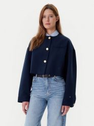 Tommy Hilfiger Marynarka WW0WW46519 Granatowy Relaxed Fit. Niebieskie marynarki i żakiety damskie Tommy Hilfiger, bez wzorów, z wiskozy, bez kołnierzyka, bez ramiączek. Za 699.99 zł.