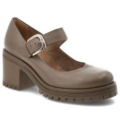 Półbuty damskie Armodo, na klocku skórzane zapinane sprzączką i z okrągłym noskiem, brązowe, 20166-V-Fango-Zl. Brązowe półbuty damskie Armodo, bez wzorów, ze skóry, eleganckie, z okrągłym noskiem, bez obcasa, na obcasie, bez zapięcia. Za 359.00 zł.