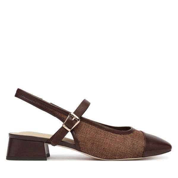 Czółenka Caprice. Brązowe czółenka damskie Caprice, bez wzorów, bez obcasa, bez zapięcia. Za 339.99 zł.