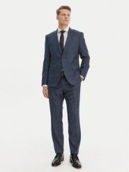 BOSS Garnitur H-Huge 50561829 Granatowy Slim Fit. Niebieskie garnitury męskie Boss, m, bez wzorów, z wełny. Za 3,499.00 zł.