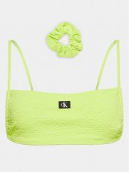 Calvin Klein Swimwear Góra od bikini KW0KW02395 Zielony. Zielone bikini Calvin Klein Swimwear, bez wzorów, z syntetyku. Za 179.99 zł.