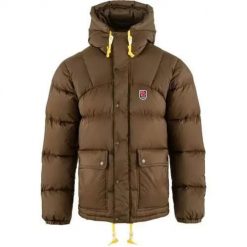 Kurtka uniwersalna męska Fjallraven Expedition Down. Brązowe kurtki męskie Fjällräven, na zimę, l, bez wzorów, z materiału, eleganckie, z kapturem. Za 3,200.75 zł.