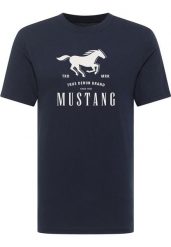 Męski T-Shirt Mustang Style Alex Dark Sapphire 1017993 4136. Niebieskie t-shirty męskie Mustang, m, bez wzorów, bez kołnierzyka, bez ramiączek. Za 79.99 zł.