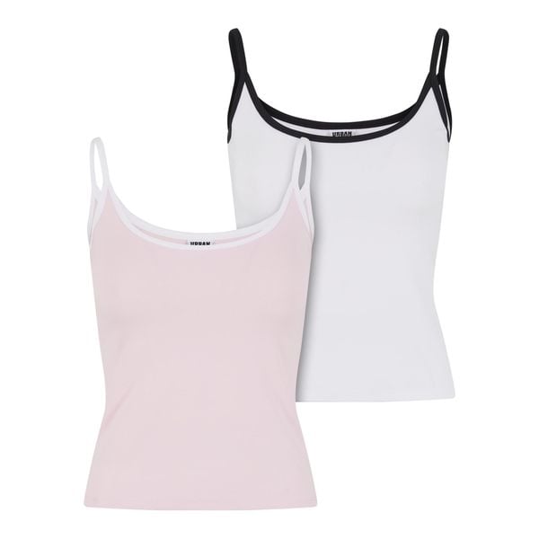 Damski tank top Urban Classics Contrast Basic (x2). Białe topy damskie Urban Classics, bez wzorów, eleganckie, bez kołnierzyka, bez ramiączek. Za 160.50 zł.