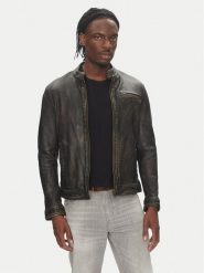 Serge Pariente Kurtka skórzana Retro Beżowy Slim Fit. Brązowe kurtki męskie Serge Pariente, m, bez wzorów, ze skóry, retro, bez kaptura. Za 1,069.00 zł.