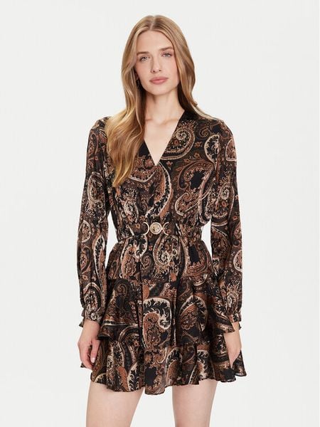 Guess Sukienka codzienna W5BK53 W2770 Brązowy Regular Fit. Brązowe sukienki damskie Guess, na co dzień, xl, z aplikacjami, z syntetyku, bez kołnierzyka, bez ramiączek, proste. Za 419.99 zł.