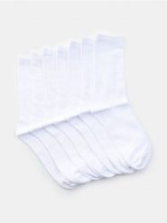 Prążkowane skarpetki 7 pack - biały. Białe skarpety męskie Sinsay, bez wzorów, prążkowane. Za 22.99 zł.