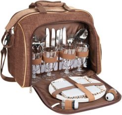 BRUBAKER torba piknikowa 4 osoby z chłodzeniem brązowa. Brązowe torby na ramię męskie X2, na ramię. Za 232.99 zł.