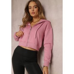 Ciemnoróżowa Bluza Zasuwana z Kapturem Bikatu. Czerwone bluzy damskie Renee, l, bez wzorów, z tkaniny, sportowe, bez ramiączek, z kapturem. Za 69.99 zł.