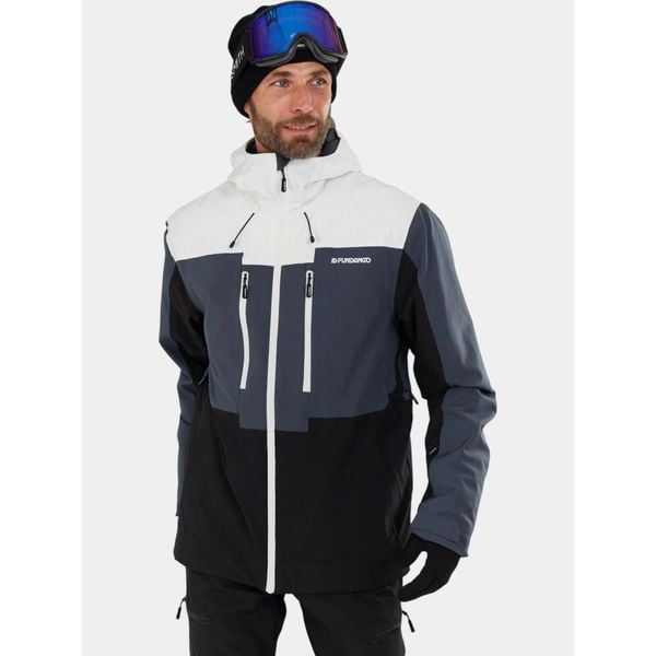 Kurtka Narciarska Męska Fundango Nelson. Białe kurtki sportowe męskie FUNDANGO, na zimę, m, bez wzorów, bez kaptura, narciarskie. Za 799.90 zł.