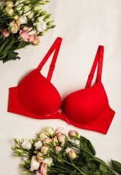 Czerwony Biustonosz Full Cup z Koronką i Regulowanymi Ramiączkami Gicca. Czerwone biustonosze Born2be, bez wzorów, z koronki. Za 29.99 zł.