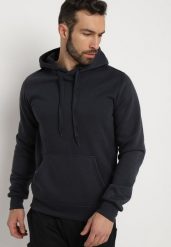 Granatowa Bluza Evoire. Niebieskie bluzy męskie Born2be, l, bez wzorów, z kapturem. Za 54.99 zł.