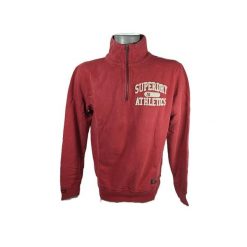 Sweter 1/2 zip Superdry Vintage Athletic. Czerwone swetry męskie Superdry, m, bez wzorów, vintage, bez kołnierzyka, bez ramiączek. W wyprzedaży za 240.00 zł.