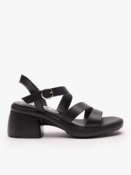 Czarne sandały ze skóry licowej. Czarne sandały damskie Ryłko, bez wzorów, ze skóry, z okrągłym noskiem, bez obcasa, na platformie, bez zapięcia. Za 329.99 zł.
