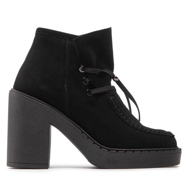 Botki Simple. Czarne botki damskie SIMPLE, bez wzorów, bez obcasa, na słupku, bez zapięcia. Za 509.99 zł.