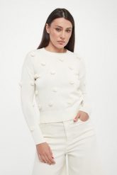 Sweter damski z różami Euforico MARELLA MONOCHROME. Czerwone swetry nierozpinane damskie Marella, l, bez wzorów, bez kołnierzyka, bez ramiączek. Za 1,209.00 zł.