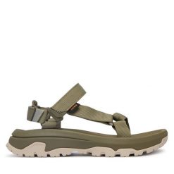 Sandały Teva. Zielone sandały damskie Teva, bez wzorów, bez obcasa, bez zapięcia. Za 379.99 zł.