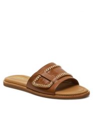 Clarks Klapki Maritime Mule 26176402 Brązowy. Brązowe klapki damskie Clarks, bez wzorów, ze skóry, bez obcasa, bez zapięcia. Za 319.99 zł.