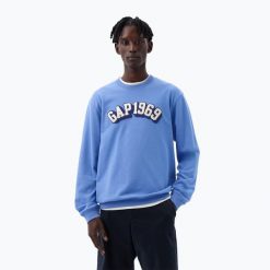 Bluza męska GAP Logo 1969 Crewneck. Niebieskie bluzy męskie GAP, m, bez wzorów, bez ramiączek, bez kaptura. Za 149.99 zł.