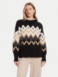 Barbour Sweter Cecelia LKN1676MI11 Czarny Relaxed Fit. Czarne swetry nierozpinane damskie Barbour, bez wzorów, z bawełny, bez kołnierzyka, bez ramiączek. Za 429.99 zł.