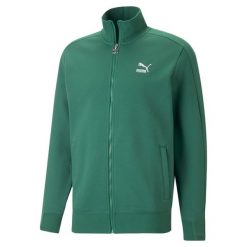 Bluza dresowa męska Puma T7. Zielone bluzy sportowe męskie Puma, m, bez wzorów, z dresówki, bez kaptura, na fitness i siłownię. Za 252.00 zł.